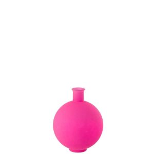 VASE BALL GLASS NEON PINK LARGE