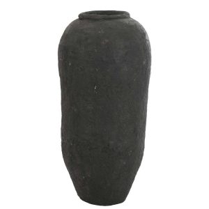 VASE PAPER MACHE BLACK LARGE