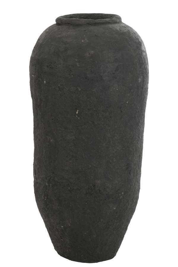 VASE PAPER MACHE BLACK LARGE