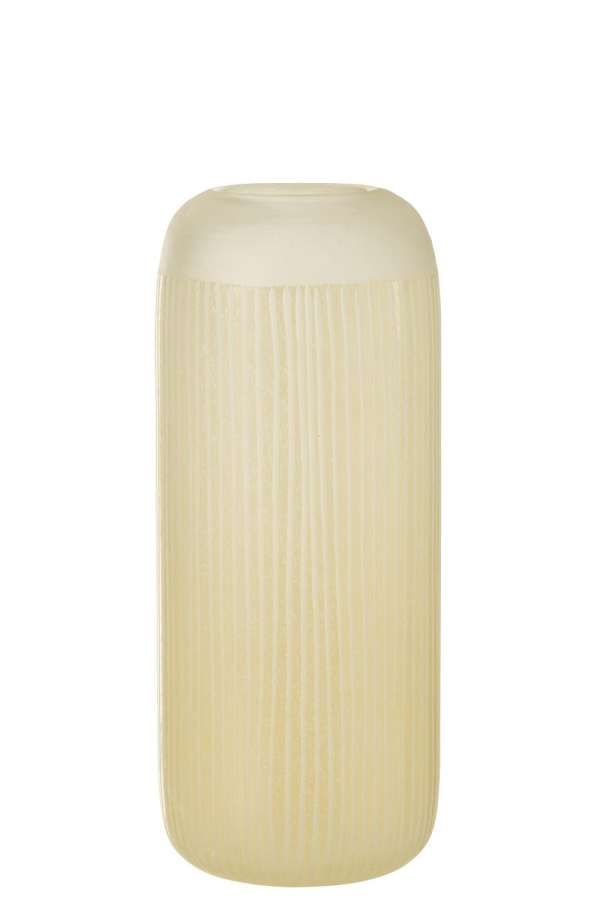 VASE STRIPES GLASS LIGHT YELLOW LARGE