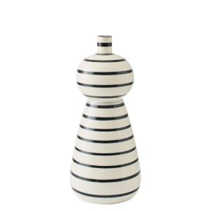 FLOOR VASE CERAMIC BLACK/WHITE