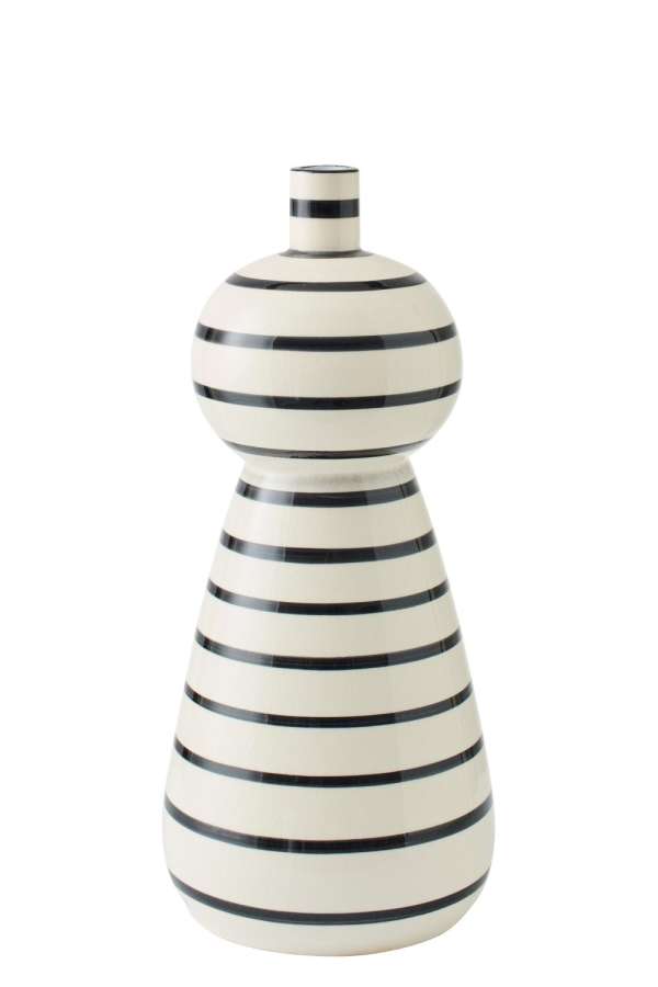 FLOOR VASE CERAMIC BLACK/WHITE