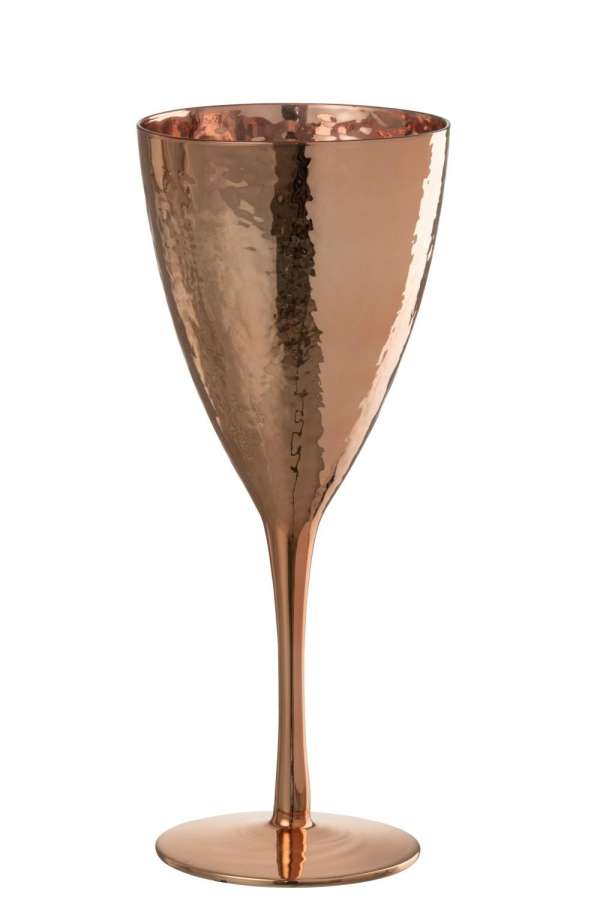 WINE GLASS MIRROR GLASS COPPER COLORED