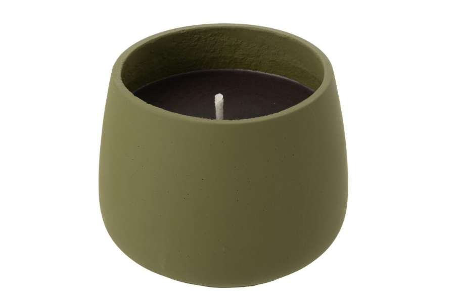 OUTDOOR CANDLE CYRA CEMENT GREEN LARGE-48  HOURS