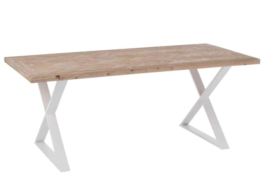 TABLE ZIGZAG WOOD/METAL NATURAL/WHITE