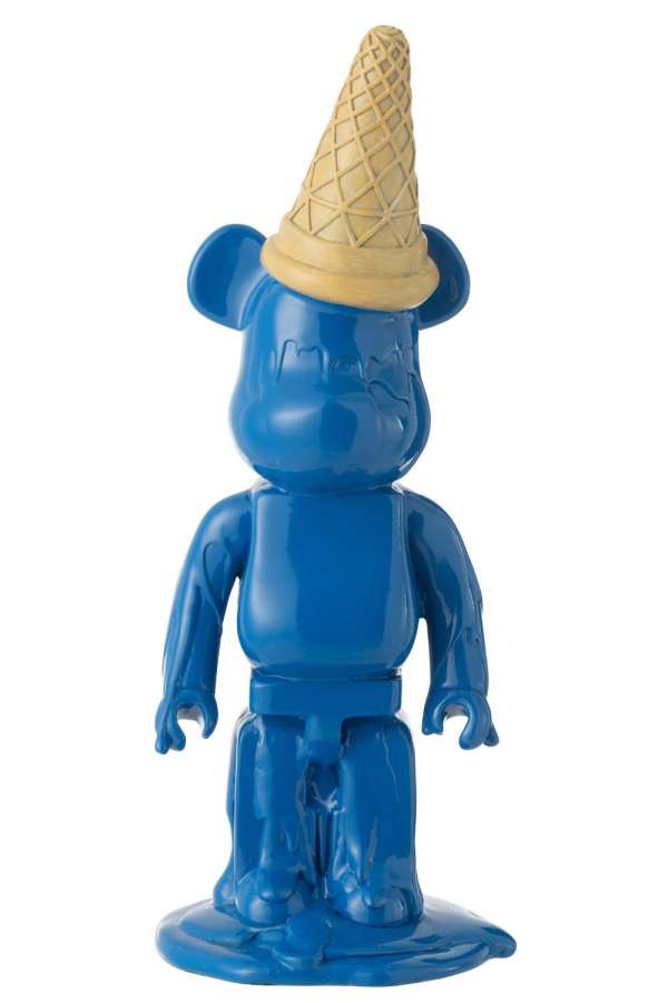BEAR ICE CREAM CONE RESIN BLUE