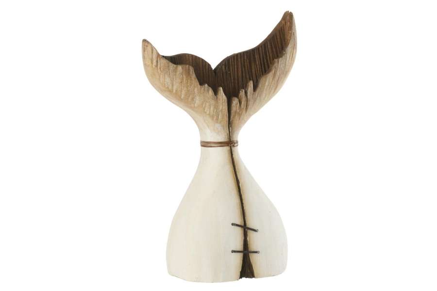 WHALE TAIL PAULOWNIA WOOD NATURAL/WHITE LARGE