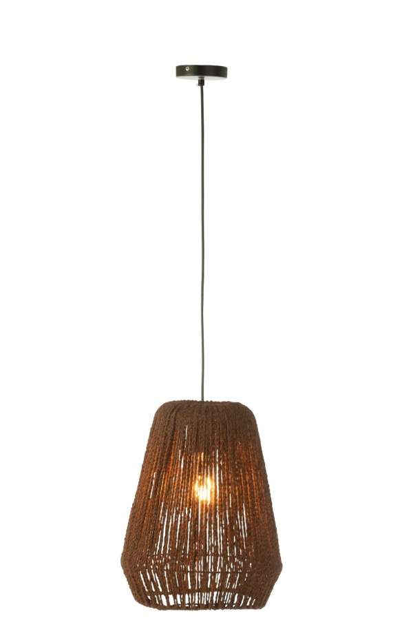 HANGING LAMP WEAVE METAL/PALM BLACK SMALL