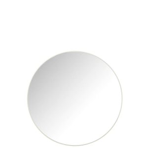 MIRROR ROUND GLASS/METAL WHITE LARGE