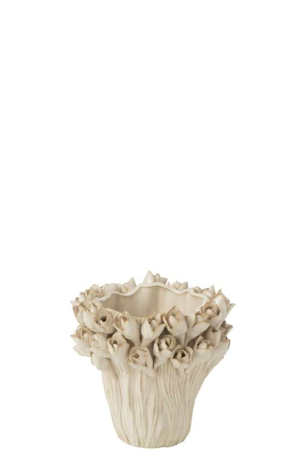 VASE AMBROSIA CERAMIC WHITE SMALL