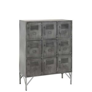 CUPBOARD 9DOORS METAL SILVER