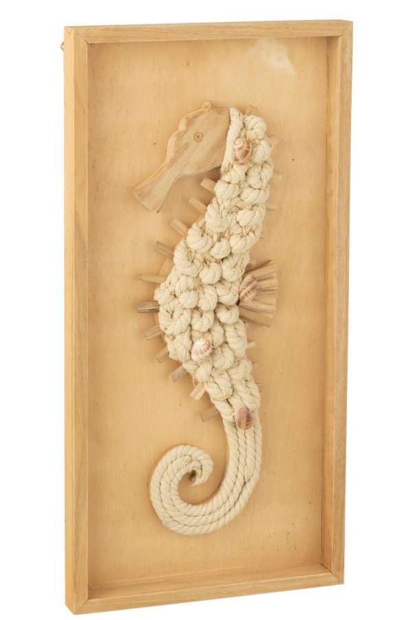 WALL DECORATION SEAHORSE WOOD NATURAL