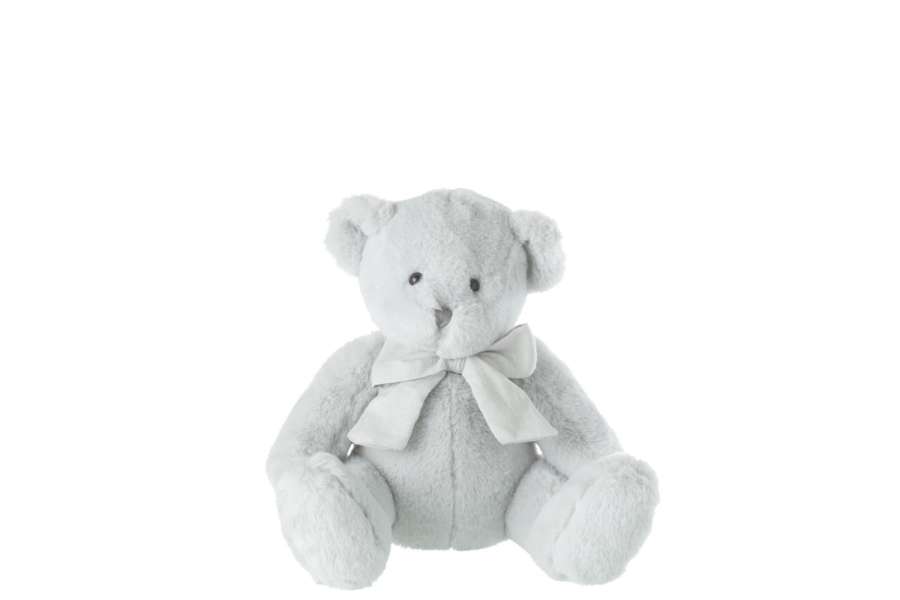 BEAR PLUSH WITH BOW TIE POLYESTER GREY SMALL