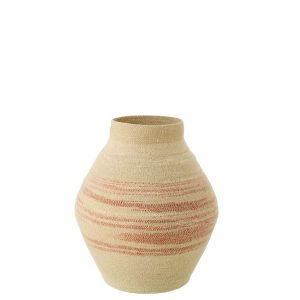 BASKET STRIPED SEAGRASS NATURAL/DARK ORANGE
