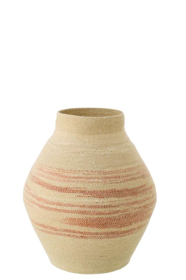 BASKET STRIPED SEAGRASS NATURAL/DARK ORANGE