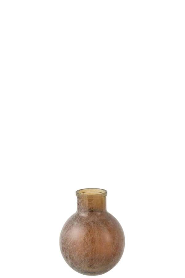 VASE GLASS BROWN WASH