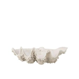 DECORATIVE BOWL SEASHELL RESIN OFF-WHITE SMALL