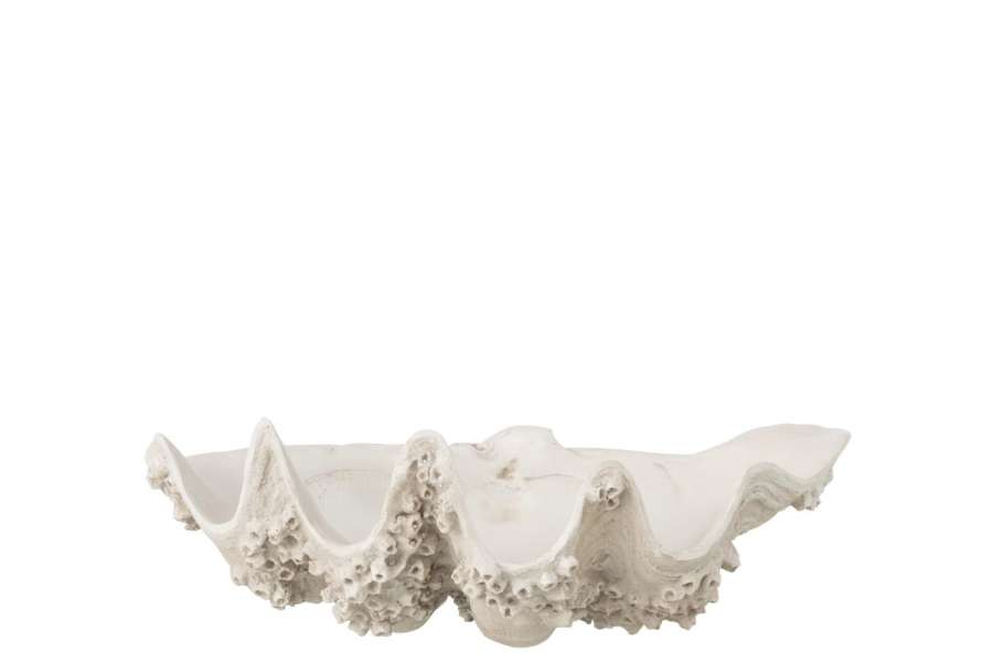 DECORATIVE BOWL SEASHELL RESIN OFF-WHITE SMALL