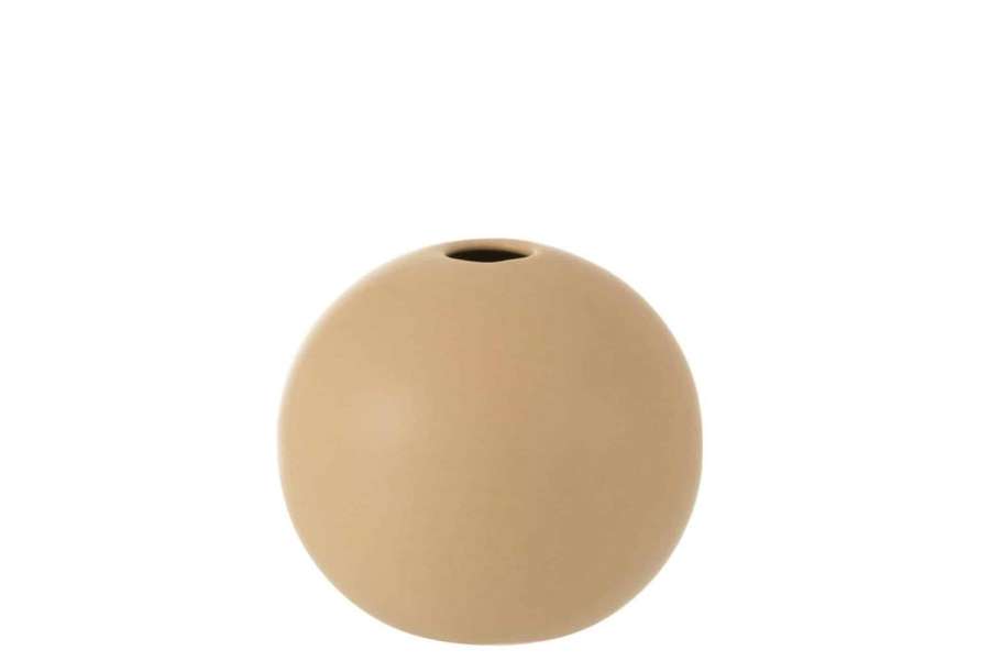 VASE BALL CERAMIC BEIGE MEDIUM