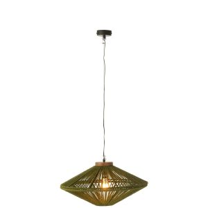 HANGING LAMP OVNI IRON/JUTE GREEN SMALL