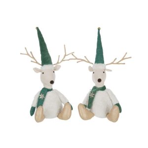 REINDEER SITTING POLYESTER MULTICOLORED ASSORTMENT OF 2
