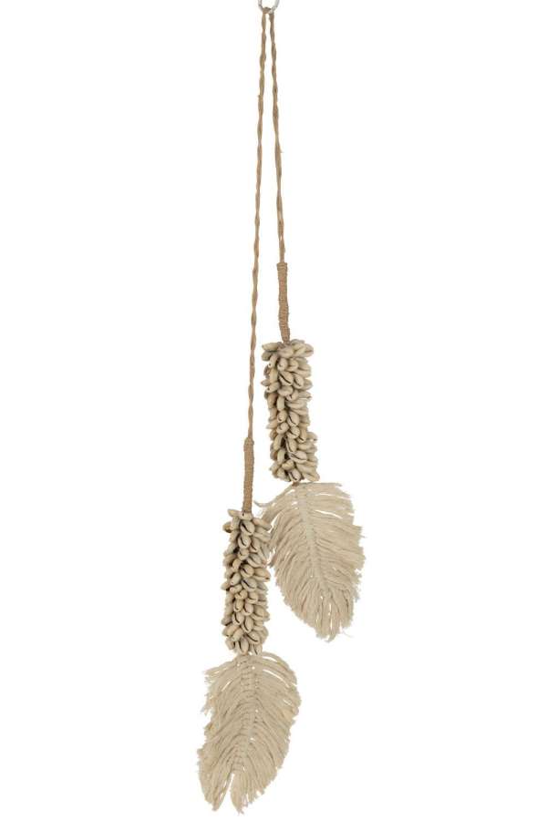 HANGER SHELLS+COTTON ROPE TEXTILE NATURAL/BEIGE