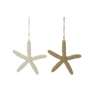 HANGER SEASTAR ROPE/POLYRESIN WHITE/NATURAL ASSORTMENT OF 2