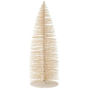 CHRISTMAS TREE DECO GLITTERS WOOD WHITE EXTRA LARGE