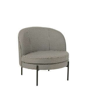 ARMCHAIR PIED-DE-POULE IRON BLACK/WHITE
