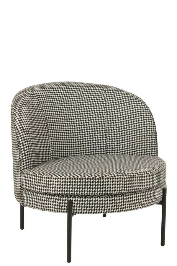 ARMCHAIR PIED-DE-POULE IRON BLACK/WHITE