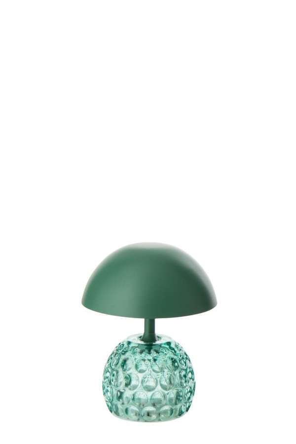 TABLE LAMP LED CHAMPIGNON IRON/GLASS DARK GREEN