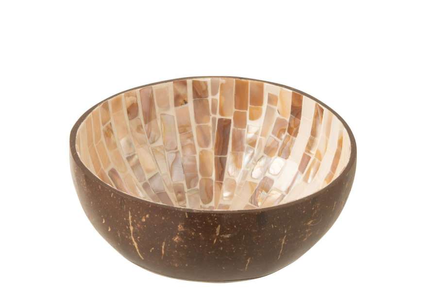 BOWL COCONUT STRIPED COCONUT + SHELL BROWN
