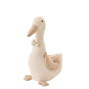 DOORSTOP DUCK + BOW TIE POLYESTER BEIGE