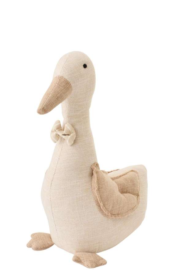 DOORSTOP DUCK + BOW TIE POLYESTER BEIGE