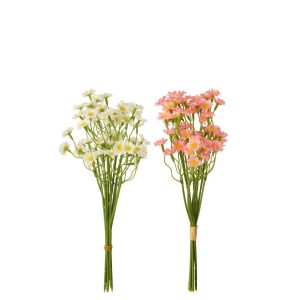 GYPSOPHILA FABRIC WHITE/LIGHT PINK ASSORTMENT OF 2
