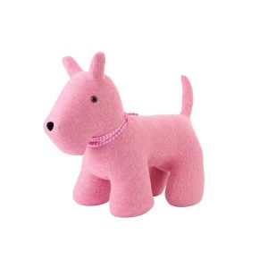 DOORSTOP DOG + SCARF POLYESTER PINK LARGE