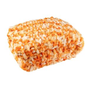 BLANKET KNITTED POLYESTER ORANGE/WHITE