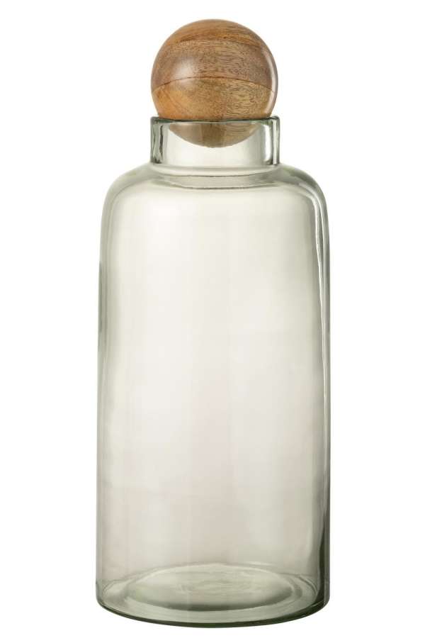 VASE BALL CORK GLASS/WOOD TRANSPARENT