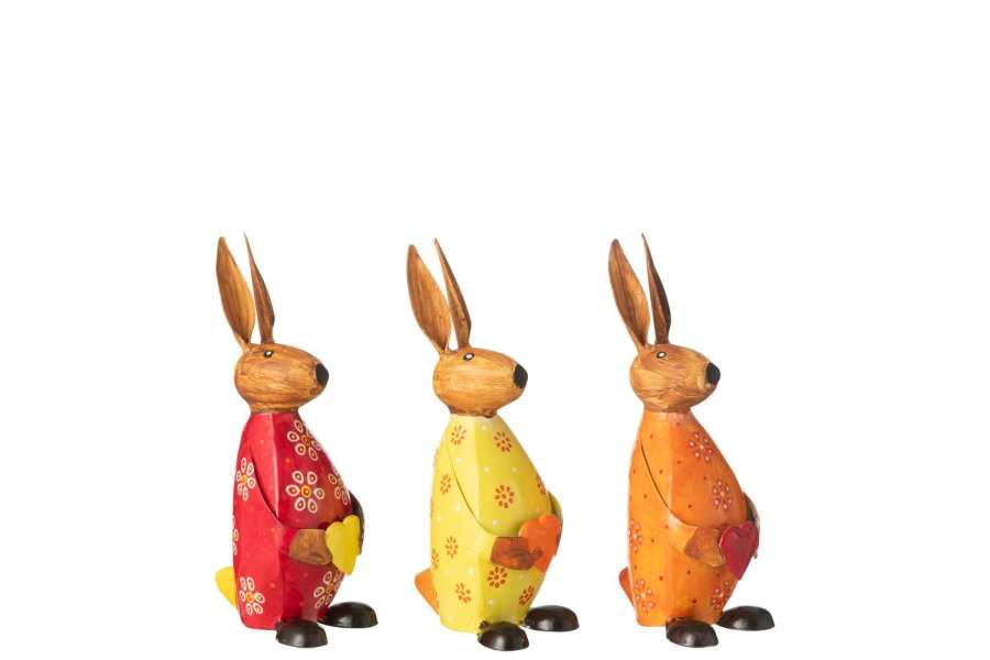 RABBIT HOLDING HEART IRON MIX SMALL ASSORTMENT OF 3