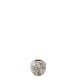 VASE ZEN BALL PORCELAIN WHITE/BLACK