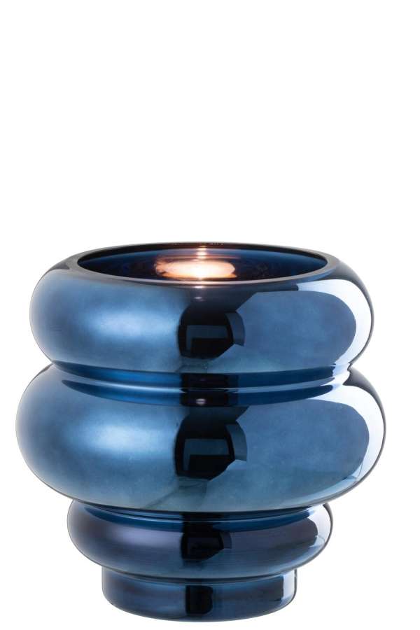 TEALIGHT HOLDER/VASE CLÉA GLASS BLUE