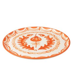 PLATE GRANADA CERAMIC WHITE/ORANGE