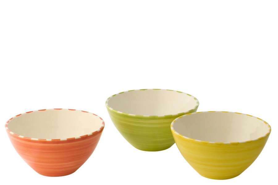 BOWL FISH CERAMIC MULTI MEDIUM ASSORTMENT OF 3
