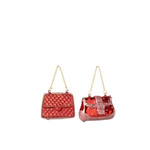 HANGER HANDBAG GLASS RED ASSORTMENT OF 2