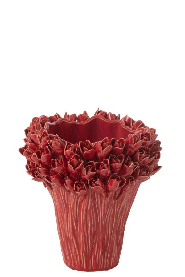 VASE AMBROSIA CERAMIC RED MEDIUM