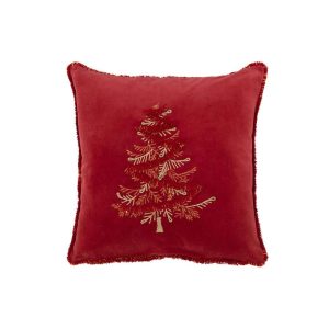 CUSHION TREE TEXTILE RED/GOLD