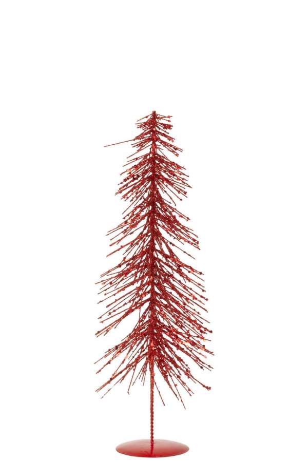 CHRISTMAS TREE GLITTERS PLASTIC CHRISTMAS RED MEDIUM