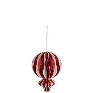 HANGER AIR BALLOON FOLDABLE PAPER WHITE/CHRISTMAS RED LARGE