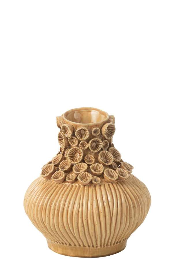 VASE GOURD CORAL CLAY OCHRE