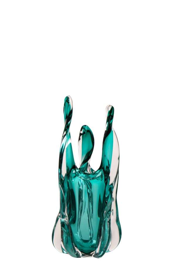 VASE SERENA GLASS TURQUOISE SMALL